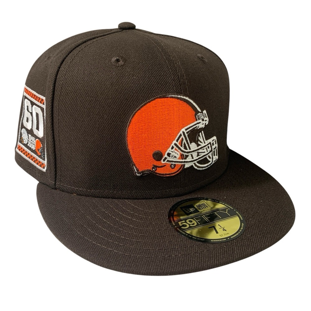 Cleveland Browns New Era 59FIFTY 60th Anniversary Brown Fitted Hat Size 7 1/4